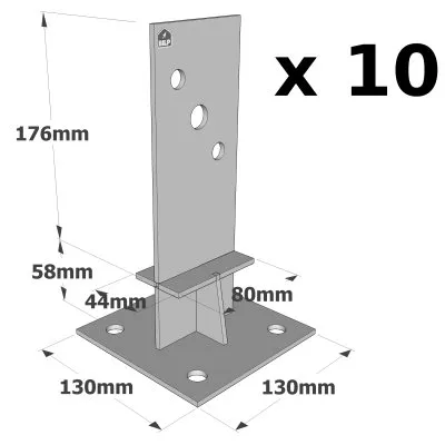 Pieds de poteau en âme avec platine - Réf. PPSDT230_10