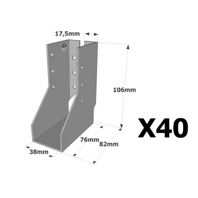Sabots à ailes intérieures, gamme SAI CLASSIQUE (épaisseur 2mm) - Réf. SAI250/38/2_40