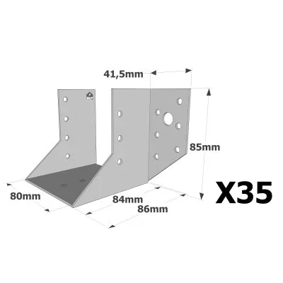 Sabots à ailes extérieures, gamme SAE CLASSIQUE (épaisseur 2mm, profondeur 84mm) - Réf. SAE250/80/2_35