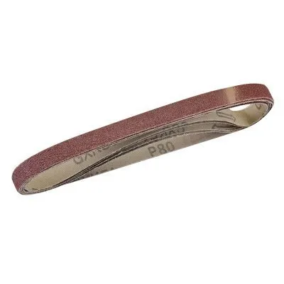 Lot de 5 bandes abrasives 13 x 457 mm - Grain 80mm - Réf. 740136