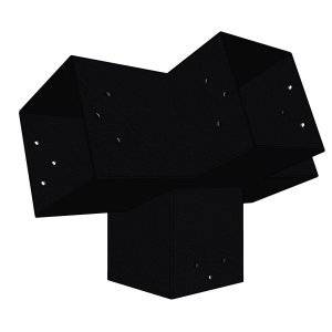 Connecteur SUNDIY pente 20° Noir mat RAL 9005 - 120mm à 4 directions - Forme T1