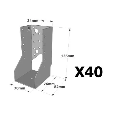 Sabots à ailes intérieures, gamme SAI CLASSIQUE (épaisseur 2mm) - Réf. SAI340/70/2_40