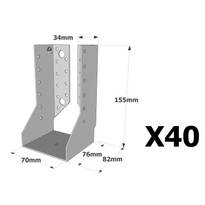 Sabots à ailes intérieures, gamme SAI CLASSIQUE (épaisseur 2mm) - Réf. SAI380/70/2_40