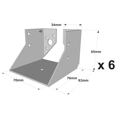Sabots à ailes intérieures, gamme SAI CLASSIQUE (épaisseur 2mm) - Réf. SAI200/70/2_6