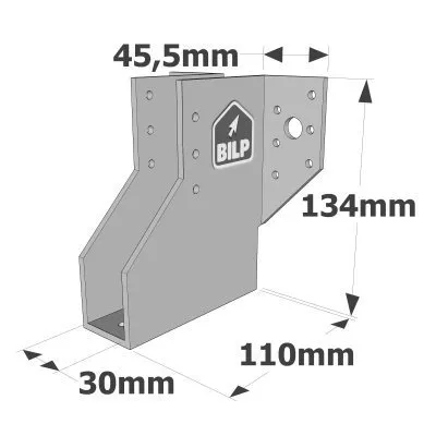 Grands sabots à ailes extérieures, gamme GSE CLASSIQUE (épaisseur 4mm, profondeur 110mm) - Réf. GSE300/32/4