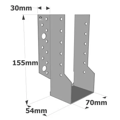 Sabots à ailes extérieures, gamme SBE ECONOMIQUE (épaisseur 1,5mm, profondeur 55mm) - Réf. SBE70/155