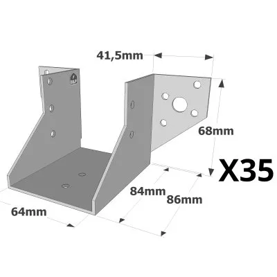 Sabots à ailes extérieures, gamme SAE CLASSIQUE (épaisseur 2mm, profondeur 84mm) - Réf. SAE200/64/2_35