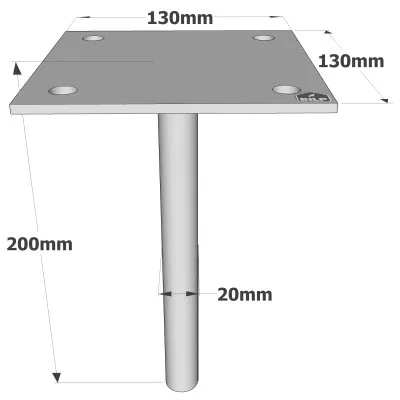Pieds de poteau à sceller simple platine - Réf. PPSP130