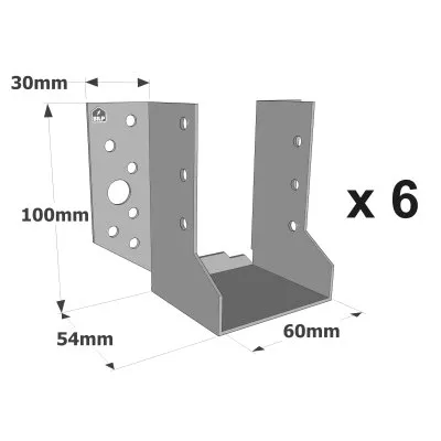 Sabots à ailes extérieures, gamme SBE ECONOMIQUE (épaisseur 1,5mm, profondeur 55mm) - Réf. SBE60/100_6