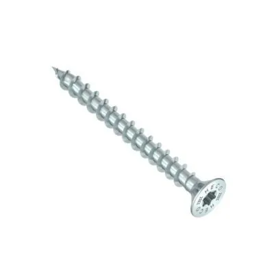 HECO-TOPIX-plus, vis de pose, tête fraisée à poches de fraisage, HECO-Drive, filet total variable, zingué blanc, A3K - Réf. 60781