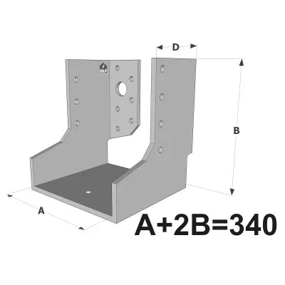 Grands sabots à ailes intérieures, gamme GLI ECONOMIQUE (développé 340mm, épaisseur 4mm, profondeur 90mm) - Réf. GLI340/4X