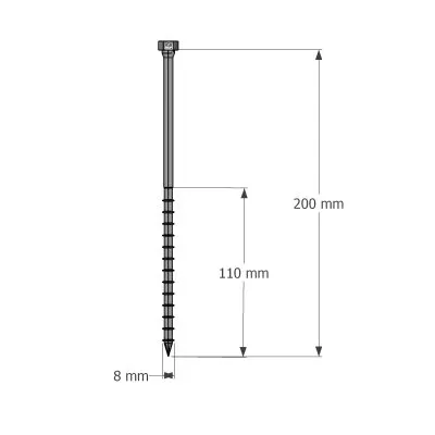 Vis connecteurs acier sur bois, SSH8.0X200 - Réf. 75144