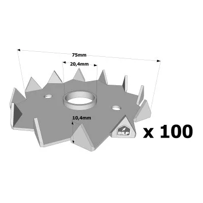 Crampon Bulldog simple denture C2 et C4 - Réf. C2-75M20G-B_100