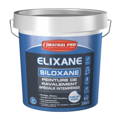 Peinture de ravalement spéciale intempéries - pour l'EXTERIEUR - CDT : Bidon Mét Rond 15L - Réf. ELIX15
