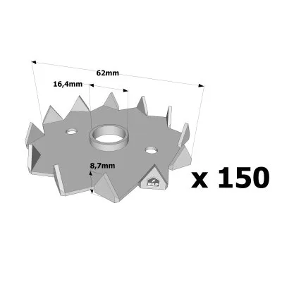 Crampon Bulldog simple denture C2 et C4 - Réf. C2-62M16G-B_150