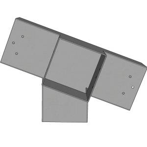 Connecteur SUNDIY pente 20° Gris aluminium RAL 9006 - 120mm à 5 directions - Forme +