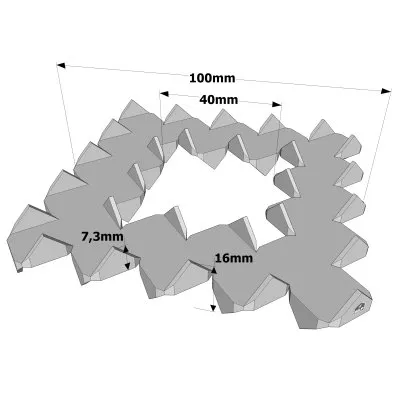 Crampon Bulldog double denture C1, C3 et C5 - Réf. C5-100G-B