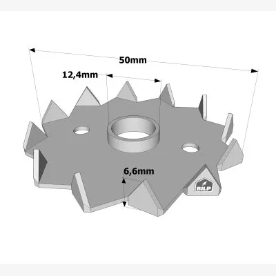 Crampon Bulldog simple denture C2 et C4 - Réf. C2-50M12G-B