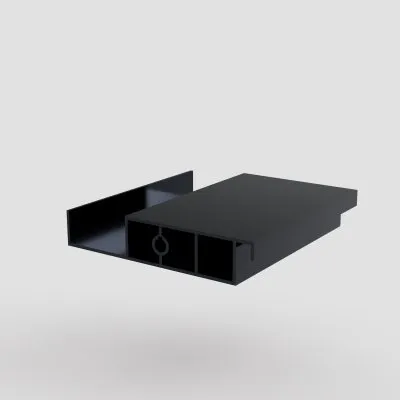Échantillon d'une lame en aluminium pour pergola bioclimatique coloris Anthracite RAL 7016 texture 343