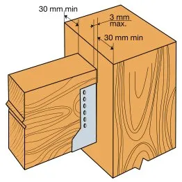Assemblage bois massif sur poteau bois