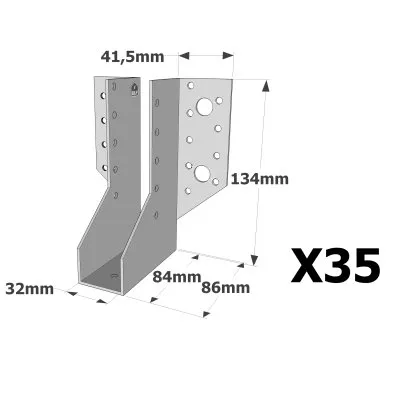 Sabots à ailes extérieures, gamme SAE CLASSIQUE (épaisseur 2mm, profondeur 84mm) - Réf. SAE300/32/2_35