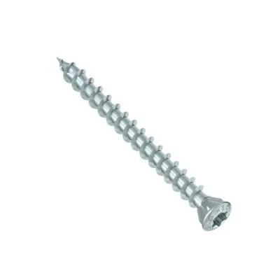 HECO-TOPIX-plus, vis pour planchers, tête fraisée bombée avec nervures de fraisage, T-Drive, filet total variable, zingué blanc, A3K - Réf. 60780