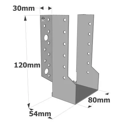 Sabots à ailes extérieures, gamme SBE ECONOMIQUE (épaisseur 1,5mm, profondeur 55mm) - Réf. SBE80/120