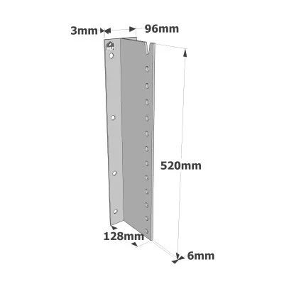 Etrier à âme intérieure à fixer sur SUPPORT BOIS OU sur SUPPORT RIGIDE (BETON ou ACIER) - Idéal pour les assemblages de pannes déversées - Réf. BTC520-B