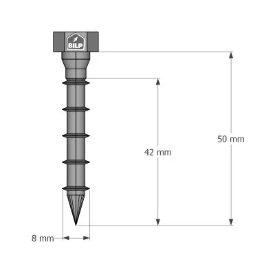 Vis connecteurs acier sur bois, SSH8.0X50 - Réf. 75135