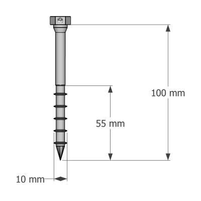 Vis connecteurs acier sur bois, SSH10.0X100 - Réf. 75154