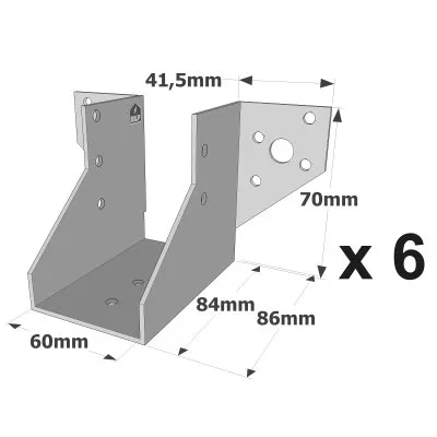 Sabots à ailes extérieures, gamme SAE CLASSIQUE (épaisseur 2mm, profondeur 84mm) - Réf. SAE200/60/2_6