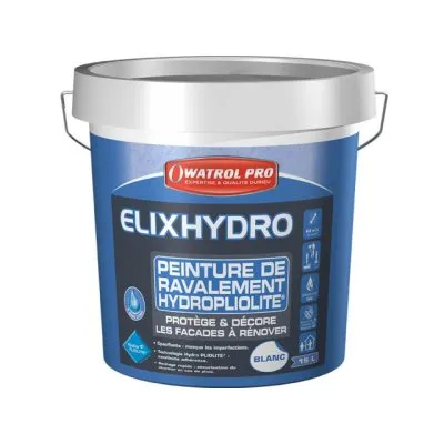 Peinture de ravalement disposant de la technologie Hydro Pliolite - CDT : Seau Plast Rond 15L - Réf. ELIH15