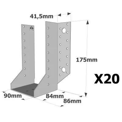 Sabots à ailes extérieures, gamme SAE CLASSIQUE (épaisseur 2mm, profondeur 84mm) - Réf. SAE440/90/2_20