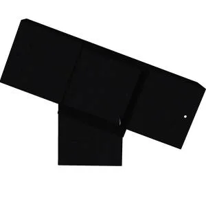 Connecteur SUNDIY pente 20° Noir mat RAL 9005 - 120mm à 5 directions - Forme +