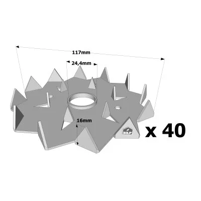 Crampon Bulldog simple denture C2 et C4 - Réf. C2-117M24G-B_40
