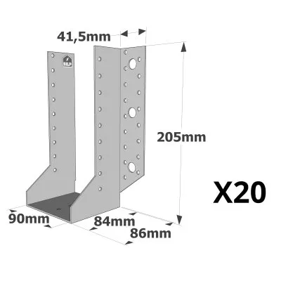 Sabots à ailes extérieures, gamme SAE CLASSIQUE (épaisseur 2mm, profondeur 84mm) - Réf. SAE500/90/2_20