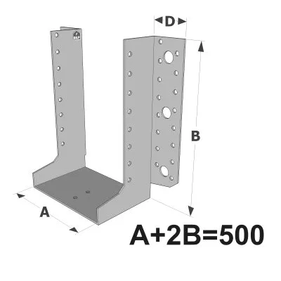 Sabots à ailes extérieures, gamme SAE SUR MESURE (épaisseur 2mm, profondeur 84mm) - Réf. SAEL500/2X