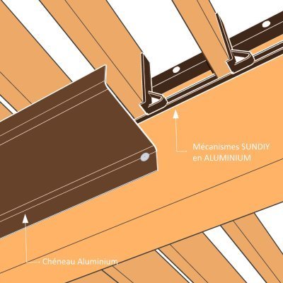 Chéneau Aluminium - Couleur : marron sablé - longueur : 2m