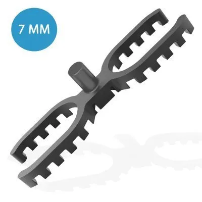 Cales d'espacement 7 mm pour lames de terrasse – version ouverte / rainurée – Sachet de 100 - Réf. ABST-7MM-100-OFFEN
