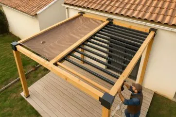 Rénovation d’un pergola : remplacement des bâches en PVC par des lames orientables en ALU