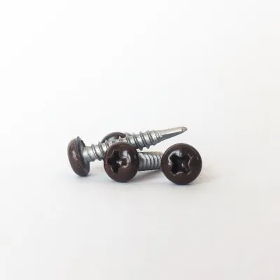 Vis autoperceuse à tête cylindrique bombée - INOX - Oxyde de Mars (RAL8011) - D3,5 x L19 - 100 unités - Réf. RAL8011-300399074_100