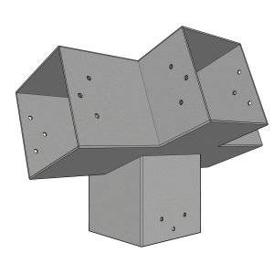 Connecteur SUNDIY pente 20° Gris aluminium RAL 9006 - 120mm à 4 directions - Forme T1