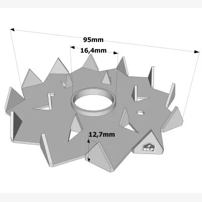 Crampon Bulldog simple denture C2 et C4 - Réf. C2-95M16G-B