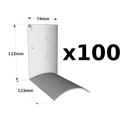 Equerre pour bois ronds - 74x123x123mm - Réf. EBR80-B_100