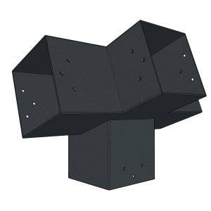 Connecteur SUNDIY pente 20° Anthracite RAL 7016 - 120mm à 4 directions - Forme T1