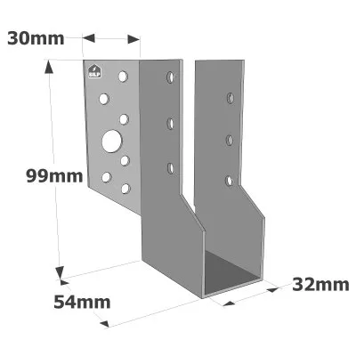 Sabots à ailes extérieures, gamme SBE ECONOMIQUE (épaisseur 1,5mm, profondeur 55mm) - Réf. SBE32/99