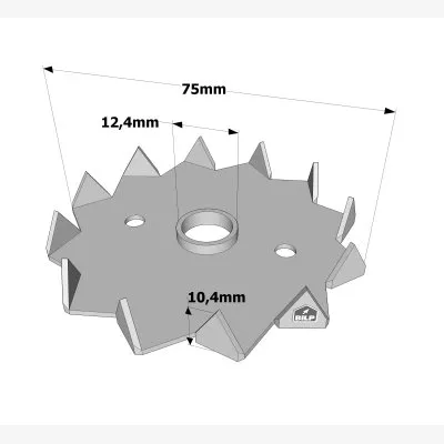 Crampon Bulldog simple denture C2 et C4 - Réf. C2-75M12G-B