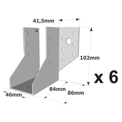 Sabots à ailes extérieures, gamme SAE CLASSIQUE (épaisseur 2mm, profondeur 84mm) - Réf. SAE250/46/2_6