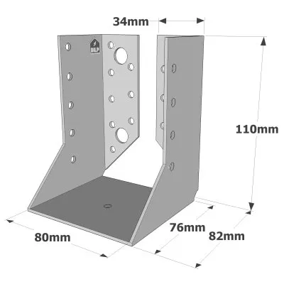 Sabots à ailes intérieures, gamme SAI CLASSIQUE (épaisseur 2mm) - Réf. SAI300/80/2