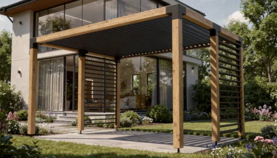 Le style mixte bois et aluminium